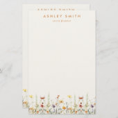 Rustikale Wildblume Briefpapier (Vorne/Hinten)