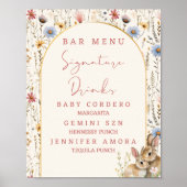 Rustikale Wildblume Bunny Beige Signature Drinks B Poster (Vorne)