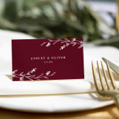 Rustikale Wildblume Burgund Platzkarte