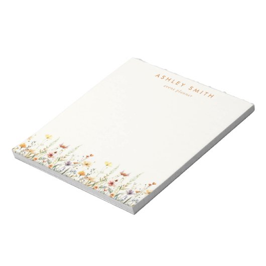 Rustikale Wildblume Business Notepad Notizblock (Rotiert)