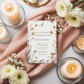 Rustikale Wildblume Butterfly & Mushroom Wedding Einladung