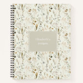 Rustikale Wildblume Cotattcore-Rezepte Notizblock (Vorderseite)