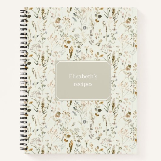 Rustikale Wildblume Cotattcore-Rezepte Notizblock (Vorderseite)