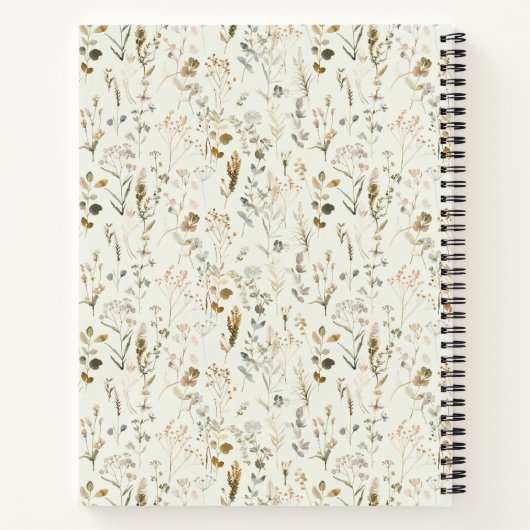 Rustikale Wildblume Cotattcore-Rezepte Notizblock (Rückseite)