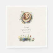 Rustikale Wildblume Cowgirl Hat Floral Quinceanera Serviette (Vorderseite)