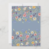 Rustikale Wildblume Dusty Blue Brautparty Einladung (Rückseite)