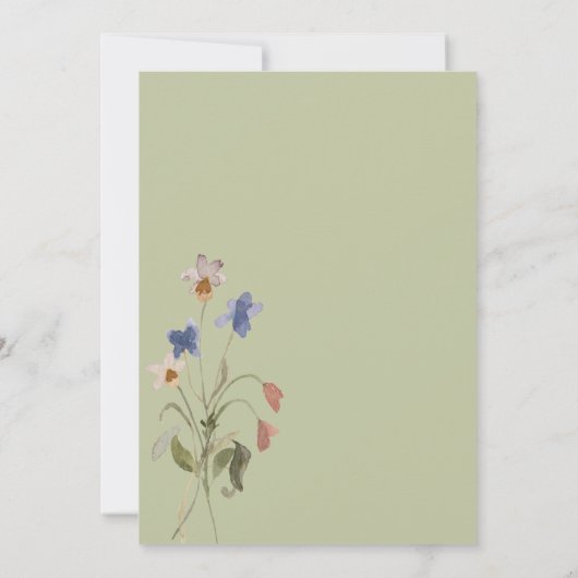 Rustikale Wildblume Einladung (Rückseite)