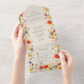 Rustikale Wildblume Elegante Blumenhochzeit und UA All In One Einladung (Abreißen)