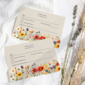 Rustikale Wildblume Elegante Einfache Hochzeit RSVP Karte