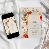 Rustikale Wildblume Elegante Hochzeit auf dem Blum Einladung