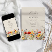 Rustikale Wildblume Elegantes Foto Hochzeit Einladung