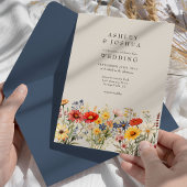 Rustikale Wildblume Elegantes Foto Hochzeit Einladung