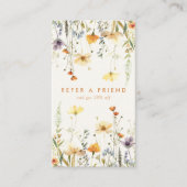 Rustikale Wildblume Empfehlungskarte (Vorderseite)