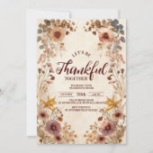 Rustikale Wildblume Ernte Erntedank Abendessen Einladung (Vorderseite)