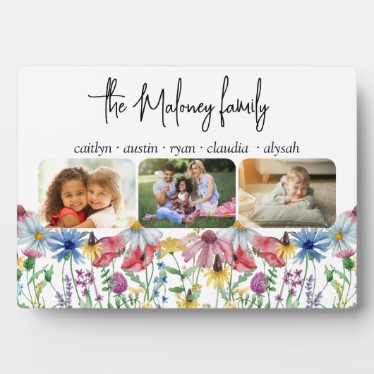 Rustikale Wildblume Familienname Kinder Namen 3 Fo Fotoplatte (Vorderseite)