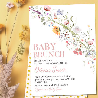 Rustikale Wildblume Floral Baby Brunch Babydusche Einladung