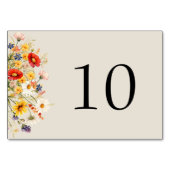 Rustikale Wildblume Floral Wedding Bold Tischnummer (Rückseite)