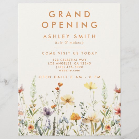 Rustikale Wildblume Flyer (Vorne)