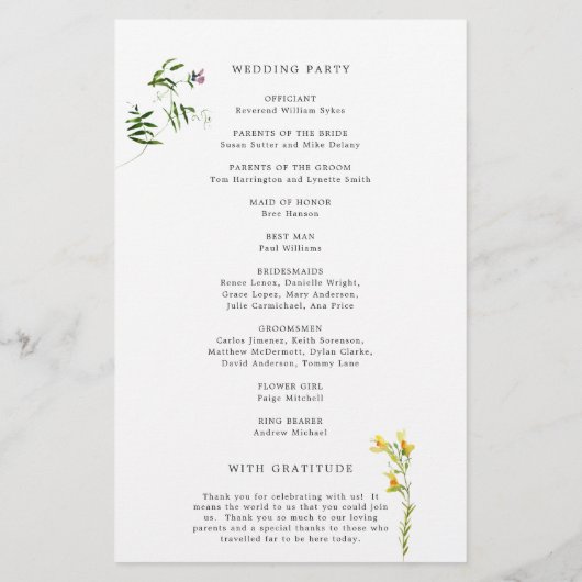 Rustikale Wildblume Flyer (Hinten)