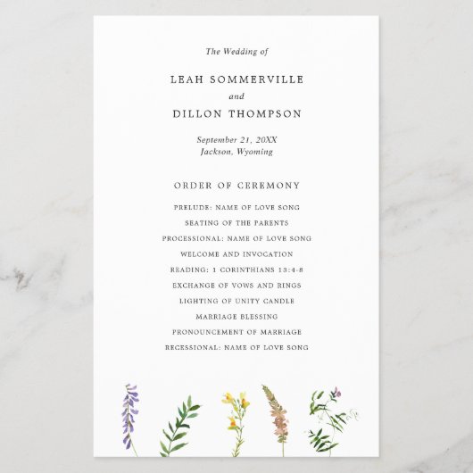 Rustikale Wildblume Flyer (Vorne)