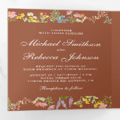 Rustikale Wildblume Fossilienmuseum Monte San Gior Dreifach Gefaltete Einladung (Innen Erste Seite)