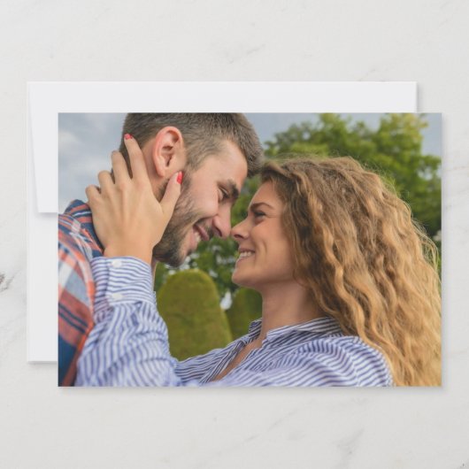 Rustikale Wildblume Foto-Hochzeit aus Holz Save The Date (Rückseite)