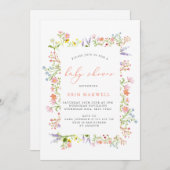 Rustikale Wildblume Frame Baby Dusche Einladung (Vorne/Hinten)