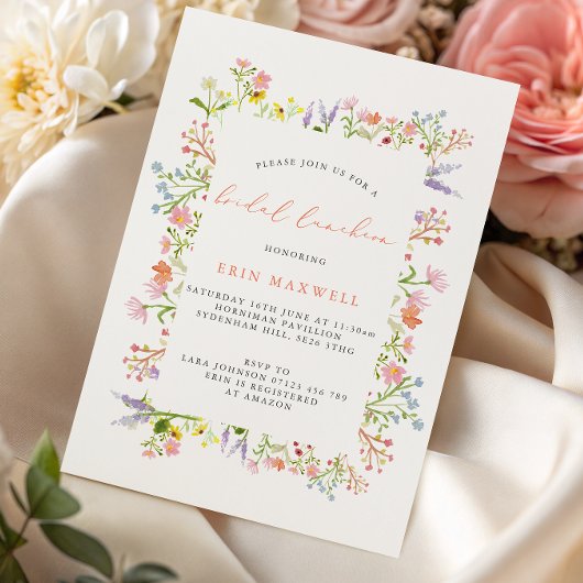 Rustikale Wildblume Frame Bridal Luncheon Einladung