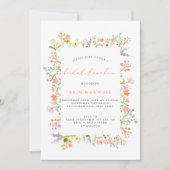 Rustikale Wildblume Frame Bridal Luncheon Einladung (Vorderseite)