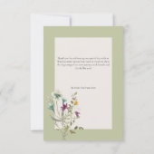 Rustikale Wildblume Frame Sage Green Wedding Dankeskarte (Rückseite)