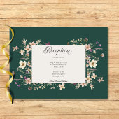 Rustikale Wildblume Frame Smaragdgrüner Empfang Begleitkarte