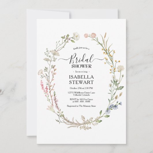 Rustikale Wildblume Frühjahr Brautparty Einladung (Vorderseite)