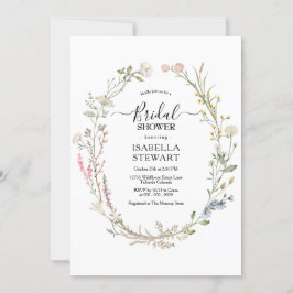 Rustikale Wildblume Frühjahr Brautparty Einladung