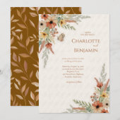 Rustikale Wildblume für Herbst Einladung (Vorne/Hinten)