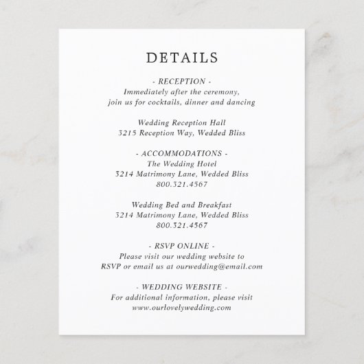 Rustikale Wildblume für Hochzeitsfeiern (Rückseite)