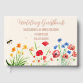 Rustikale Wildblume Garden Spring Wasserfarbenhoch Gästebuch (Vorderseite)