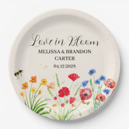 Rustikale Wildblume Garden Spring Wasserfarbenhoch Pappteller