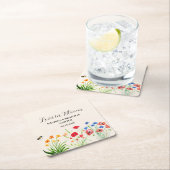 Rustikale Wildblume Garden Spring Wasserfarbenhoch Rechteckiger Pappuntersetzer (Vor Ort)