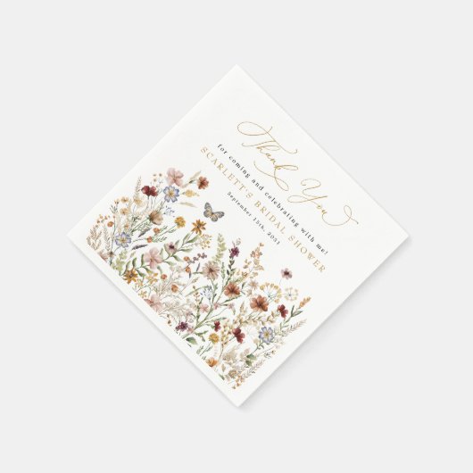 Rustikale Wildblume Garten Blumengarten Brautparty Serviette (Ecke)
