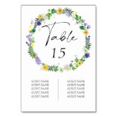 Rustikale Wildblume Gästebamen Hochzeit Tischnummer (Rückseite)