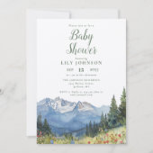 Rustikale Wildblume Gebirgsdusche Kinderdusche Einladung (Vorderseite)