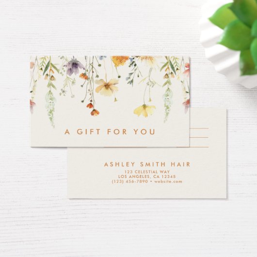 Rustikale Wildblume-Geschenkkarte (Schreibtisch)