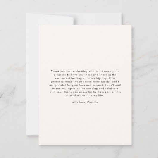 Rustikale Wildblume Girl Babydusche Dankeskarte (Rückseite)