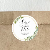 Rustikale Wildblume Grüne Hochzeit rettet das Datu Runder Aufkleber
