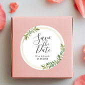 Rustikale Wildblume Grüne Hochzeit rettet das Datu Runder Aufkleber