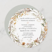 Rustikale Wildblume Herbst Blume Hochzeit Einladung (Vorne/Hinten)