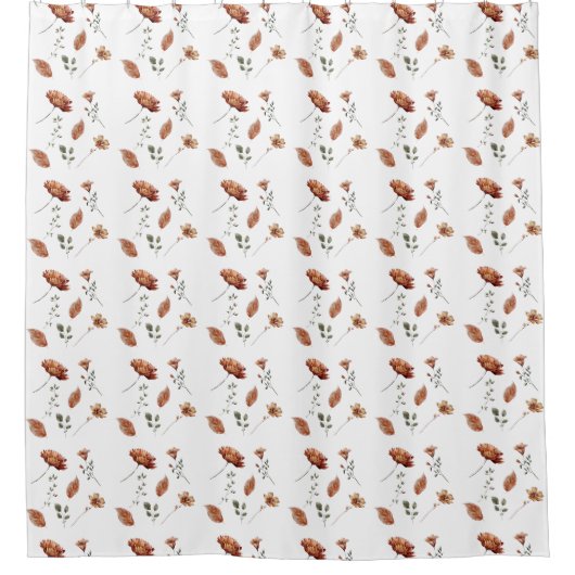 Rustikale Wildblume Herbst Duschvorhang (Vorderseite)