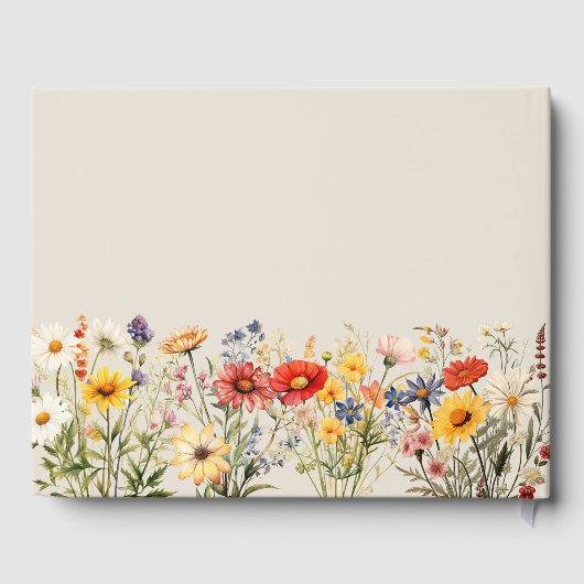 Rustikale Wildblume Herbst und Sommerblumenhochzei Gästebuch (Rückseite)