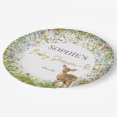 Rustikale Wildblume Hirsche Pastel Kinderdusche Te Pappteller (Schrägansicht)