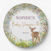 Rustikale Wildblume Hirsche Pastel Kinderdusche Te Pappteller (Vorderseite)